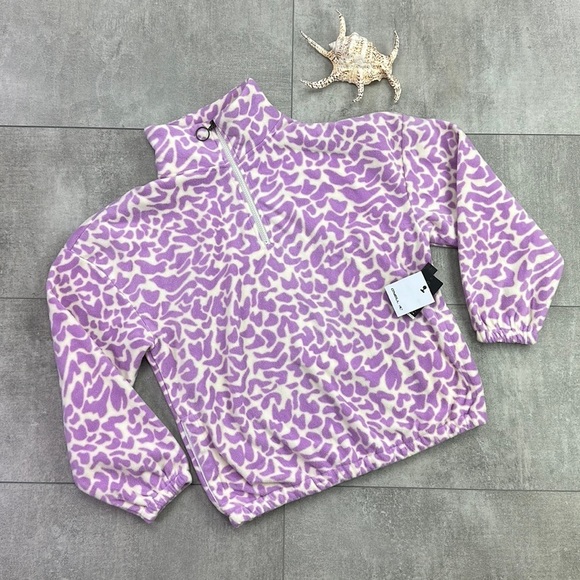 🔆 O'Neill🔆 Womens Sierra Fleece Top jacket cozy warm zip cheetah - Picture 3 of 16